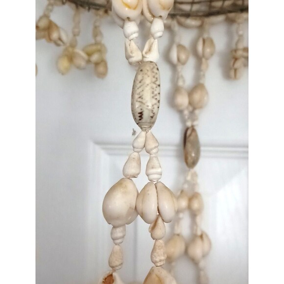 Lot Of 2 Vintage Hanging Planter Sea Shell 2 Tiered Plant Holder 42” Tall - Picture 4 of 11